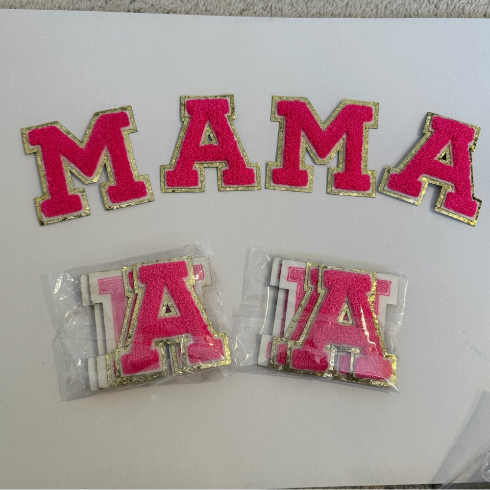 Chenille Patches MAMA letter set | Iron on letters